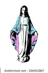 virgin Mary our lady of grace vector Illustration