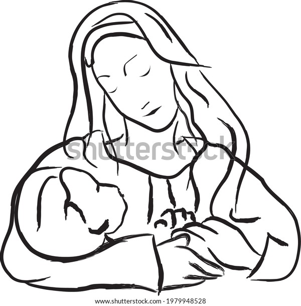 Virgin Mary Our Lady Jesus Rosary Stock Vector (Royalty Free ...