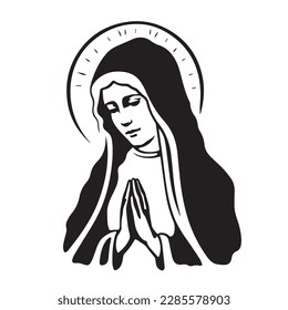 Virgin Mary, Our Lady. Vector illustration silhouette svg, laser cutting cnc. svg