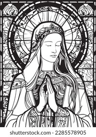 Virgin Mary, Our Lady. Vector illustration silhouette svg, laser cutting cnc. svg