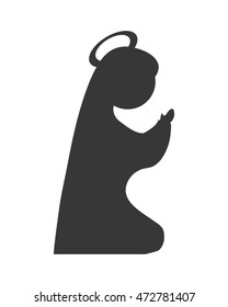 virgin mary religion holy, isolated vector illustration