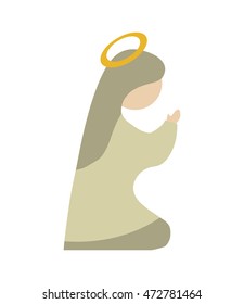 virgin mary religion holy, isolated vector illustration