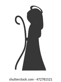 virgin mary religion holy, isolated vector illustration