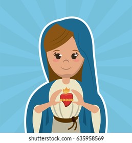 virgin mary sacred heart, christian catholic symbol image