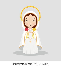 Virgin Mary. Saint illustration, baby vector 