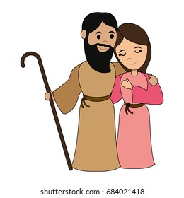 virgin mary and saint joseph cartoon 