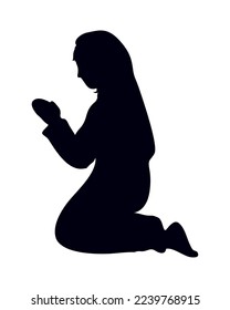 virgin mary silhouette on white background