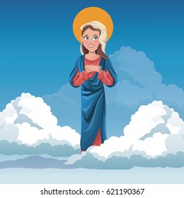 virgin mary spiritual cloud sky bakcground