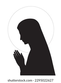 Virgen María Vectora Religiosa Católica Nuestra Señora Silhouette