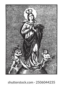 Virgin Mary Vector Our Lady Catholic religious Illustration