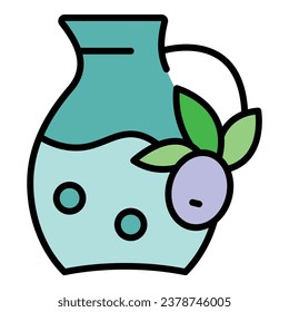Vektorgrafik des Virgin-Öl-Symbols. Olivenflasche. Farbe der Jakobsverpackung