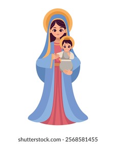 virgin of perpetual help with baby jesus isolated