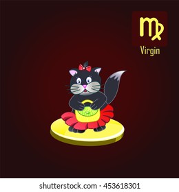 virgin zodiac sign in the form of cute cat