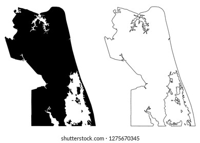 Virginia Beach City (United States cities, United States of America, usa city) map vector illustration, scribble sketch City of Virginia Beach map