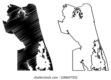Virginia Beach City (United States cities, United States of America, usa city) map vector illustration, scribble sketch City of Virginia Beach map