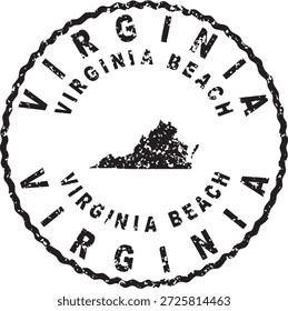 Virginia Beach Round Seal Diseño de Mapa