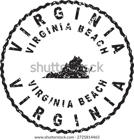 Virginia Virginia Beach Round Seal Map Design