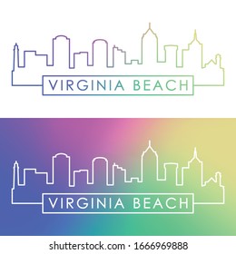 Virginia Beach Skyline. Colorful Linear Style. Editable Vector File.