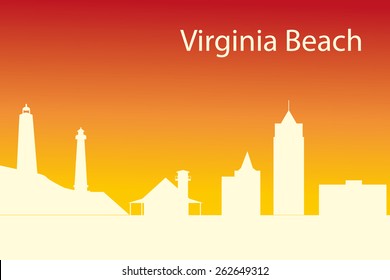 Virginia Beach  Skyline. Detailed Vector Silhouette