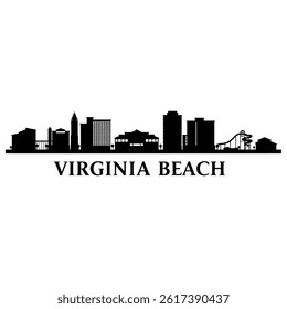 Virginia Beach Skyline Silhouette Vector.