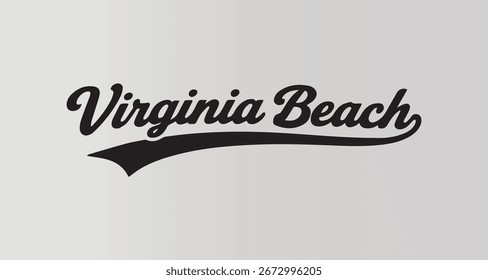 Virginia beach text graphic element Illustration template design 
