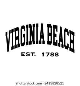 Virginia Beach typography design for tshirt hoodie baseball cap jacket and other uses vector