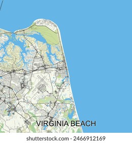 Virginia Beach, Virginia, United States map poster art