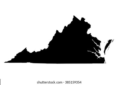 Virginia black map on white background vector