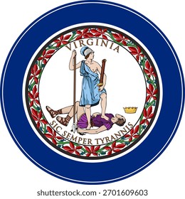 Bandera del círculo de Virginia, icono de la bandera de Virginia