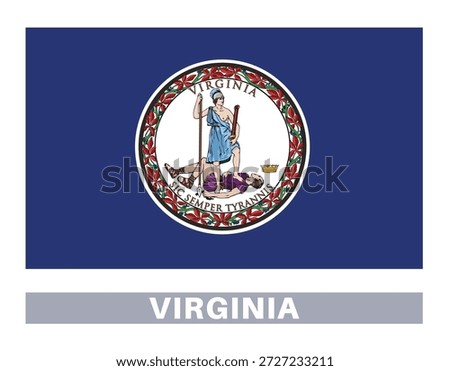 Virginia flag. American state flags in official colors and proportions