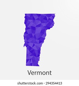 Virginia flag map in geometric,mosaic polygonal style.Abstract tessellation,background. Low poly vector illustration EPS10