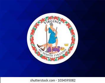 Virginia Flag vector illustration. Virginia Flag. National Flag of Virginia. Mosaic flag. Vector