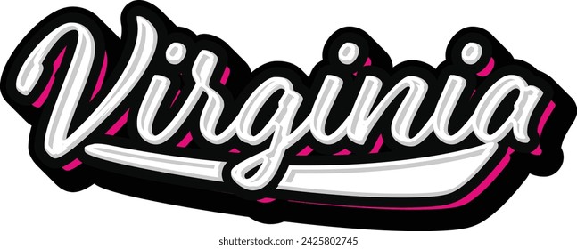 Virginia Hand Lettering Typography vector template