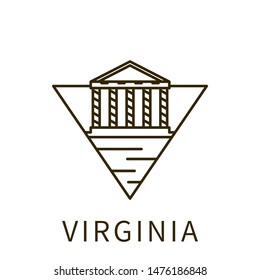 Virginia icon. Element of city in triangle icon
