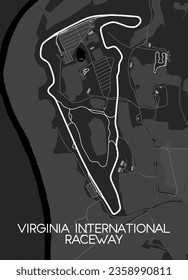 Virginia International Raceway Track Map for Poster Wall Art