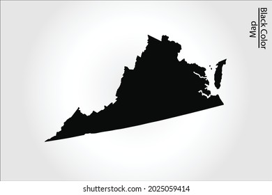 Virginia Map Black Color On White Stock Vector (Royalty Free ...