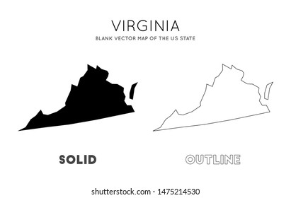 Virginia map. Blank vector map of the US State. Borders of Virginia for your infographic. Vector illustration.