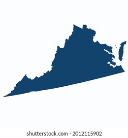 VIRGINIA map color vector modern. Silhouette map. on white background. 