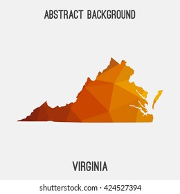 Virginia map in geometric polygonal style.Abstract tessellation,modern design background. Vector illustration EPS8