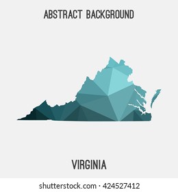 Virginia map in geometric polygonal style.Abstract tessellation,modern design background. Vector illustration EPS8