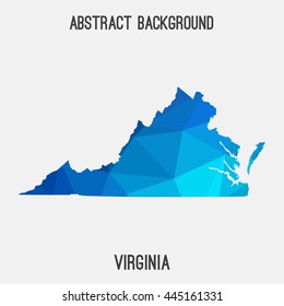 Virginia map in geometric polygonal,mosaic style.Abstract tessellation,modern design background. Vector illustration EPS8