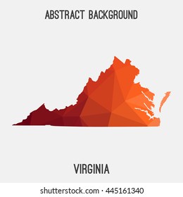 Virginia map in geometric polygonal,mosaic style.Abstract tessellation,modern design background. Vector illustration EPS8