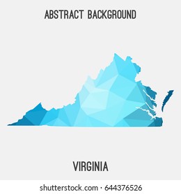 Virginia map in geometric polygonal,mosaic style.Abstract tessellation,modern design background,low poly. Vector illustration.