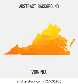 Virginia map in geometric polygonal,mosaic style.Abstract tessellation,modern design background,low poly. Vector illustration.