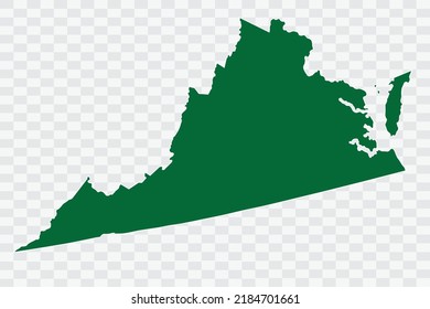 Virginia Map Green Color On White Stock Vector (Royalty Free ...