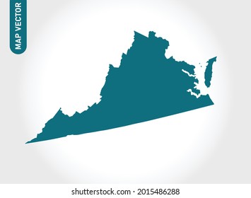 VIRGINIA map High Detailed on white background. Abstract design vector illustration eps 10