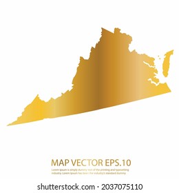 VIRGINIA map High Detailed on white background. gold gradient color. Abstract design vector illustration eps 10