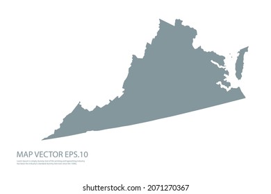 VIRGINIA map High Detailed on white background. Abstract design vector illustration eps 10