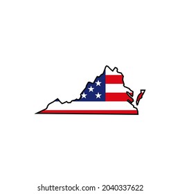 Virginia map icon. Virginia icon vector