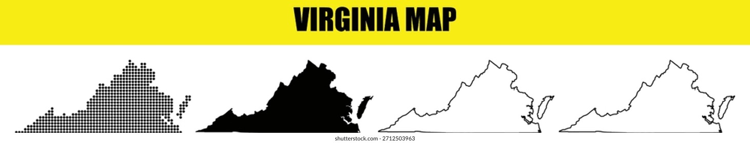 Virginia Map Illustrations in Various Artistic Styles
